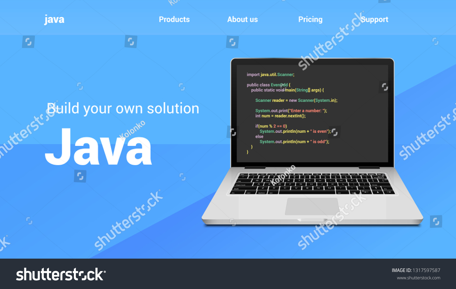 Java Programming Code Technology Banner Java Stock Vector (Royalty Free ...