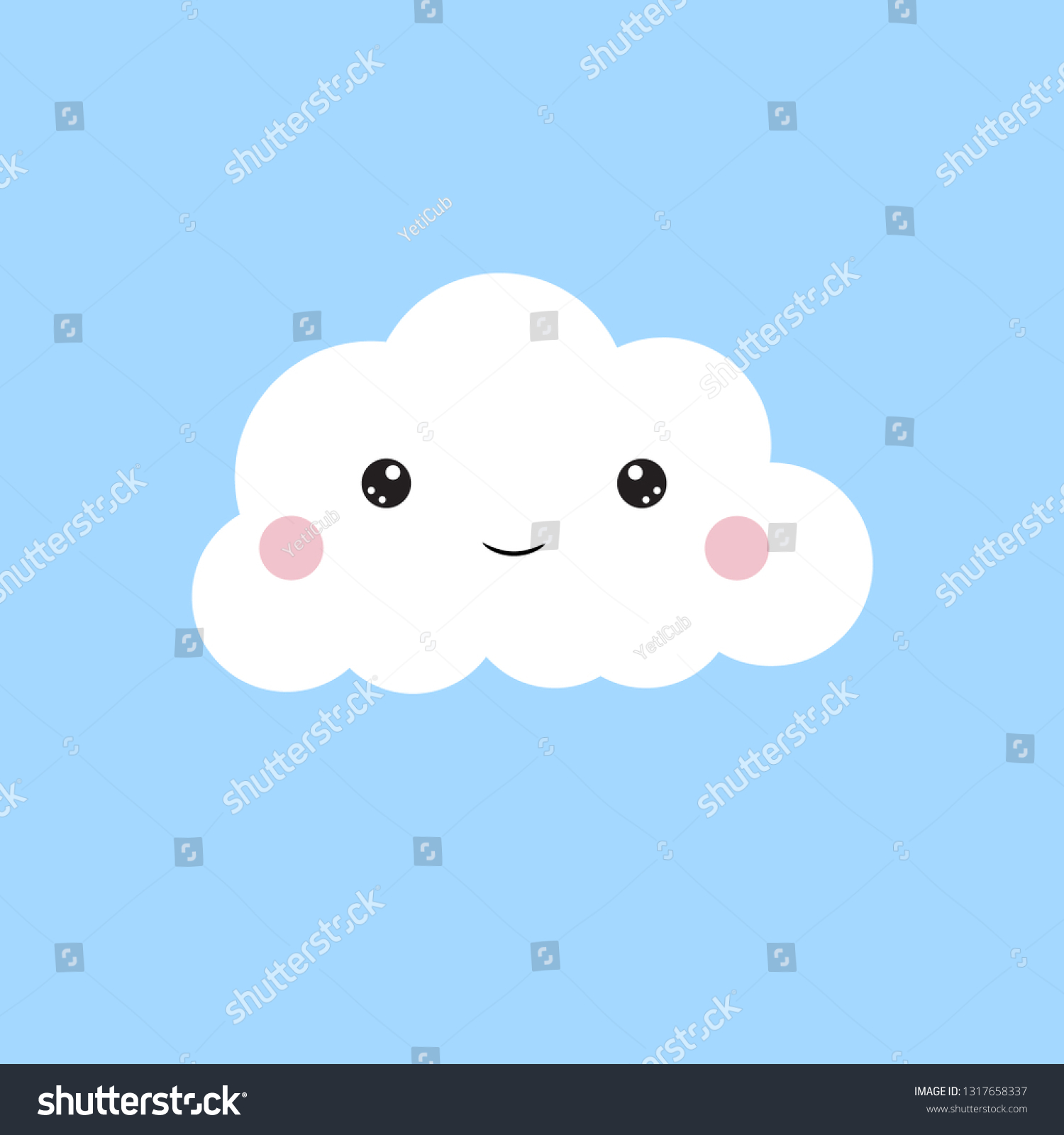 Cute Cartoon Cloud Vector Stock Vector (Royalty Free) 1317658337 ...