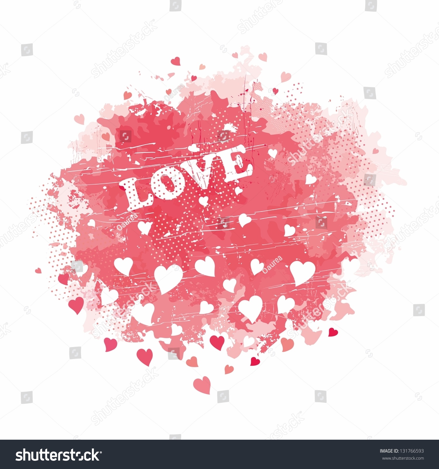 Paint Splash Vector Watercolor Background Valentine Stock Vector