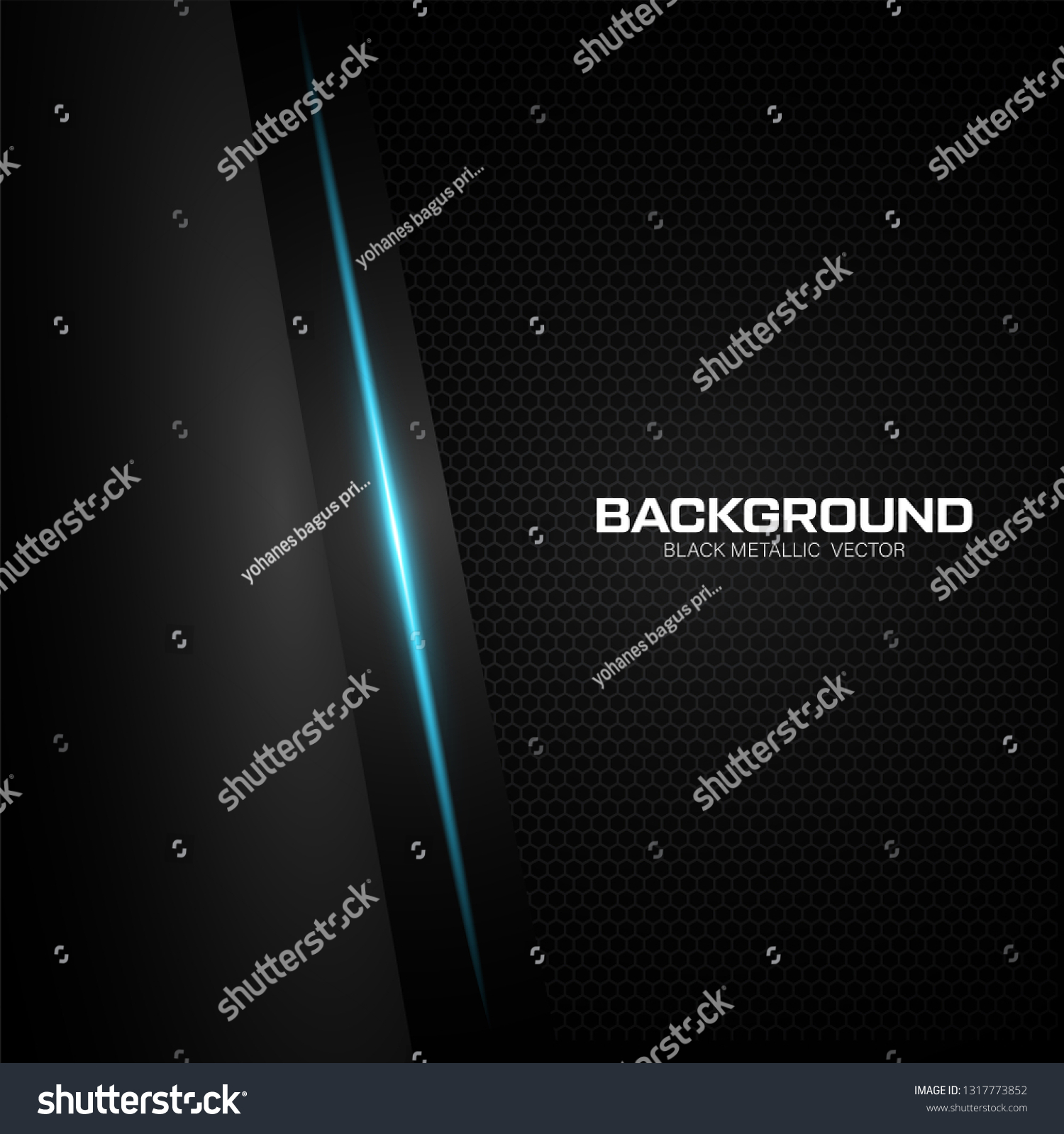 Black Metallic Background Blue Shiny Stock Vector (Royalty Free ...