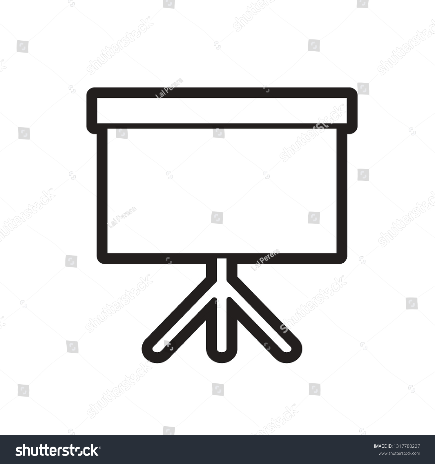 Black White Projector Screen Isolated On Stock Vector (Royalty Free ...