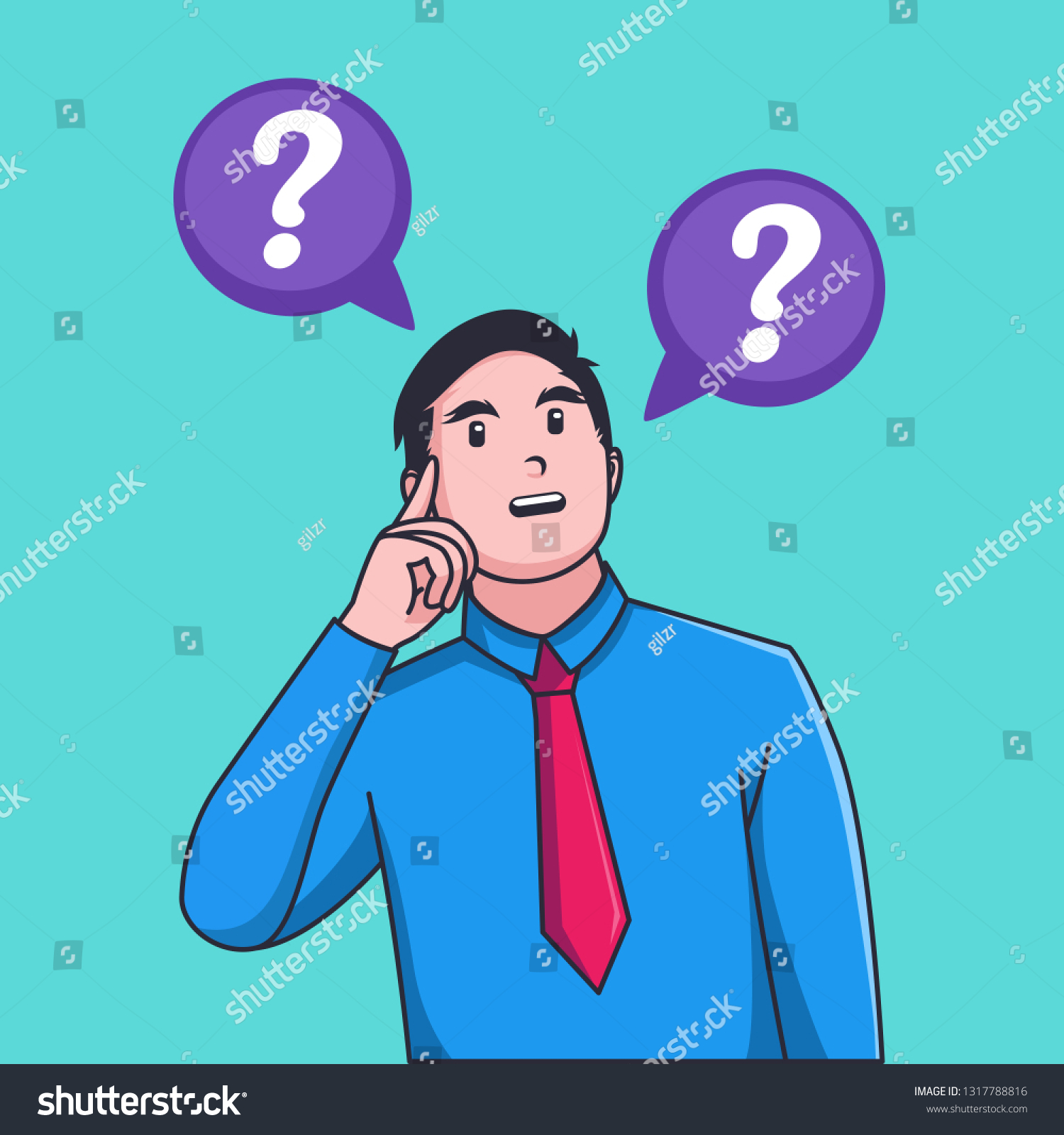 Businessman Confused Question Mark Stock Vector (Royalty Free ...