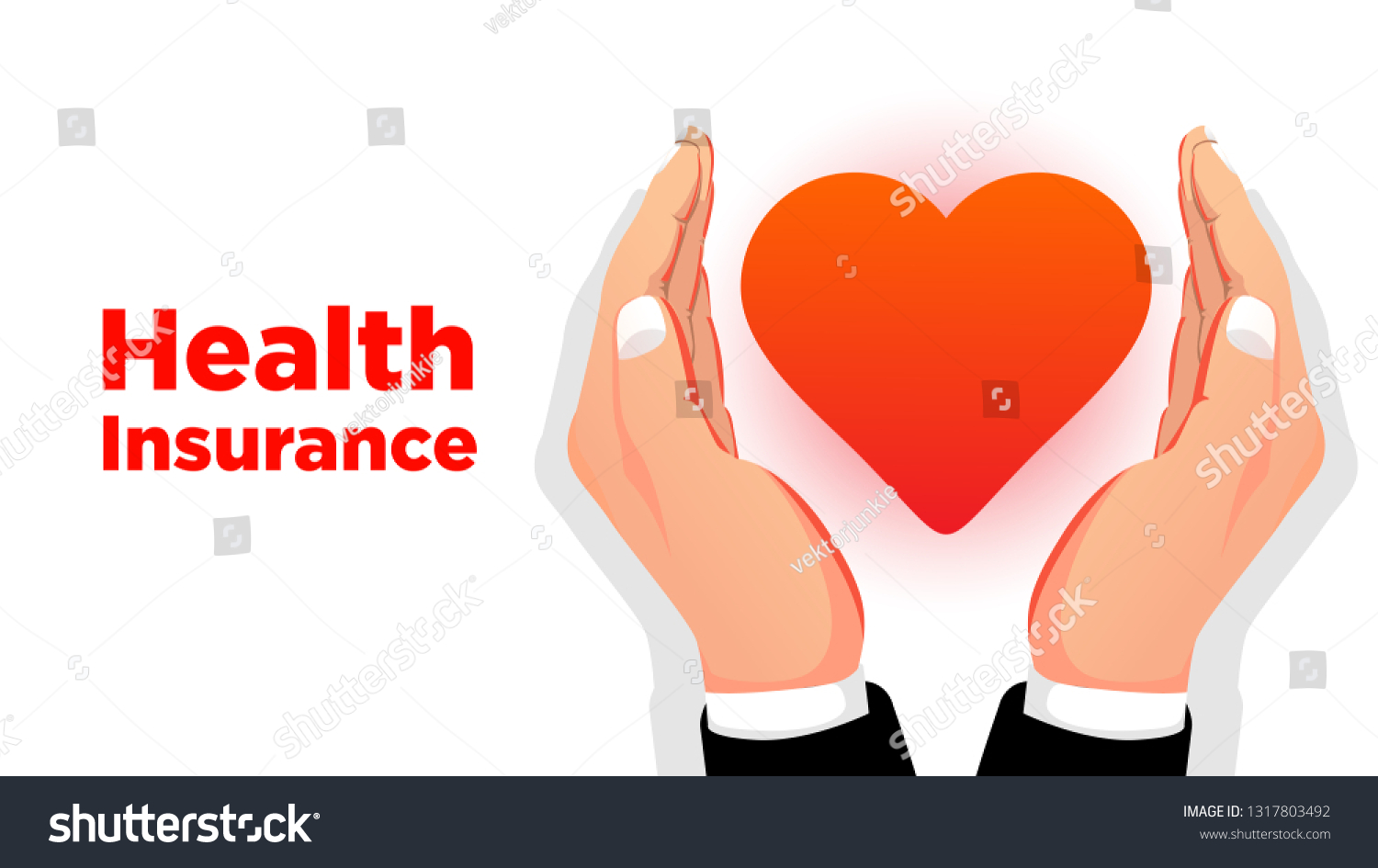 Health Insurance Concept Two Hands Protect Stock Vector (Royalty Free ...