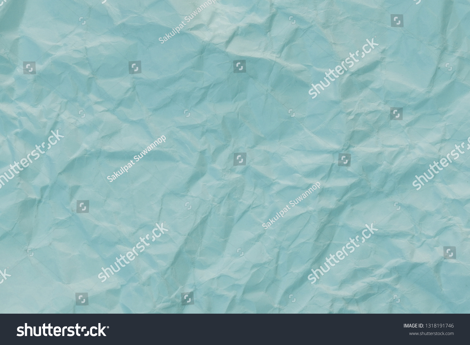 Blue Crumpled Paper Background Texture Stock Photo 1318191746 ...