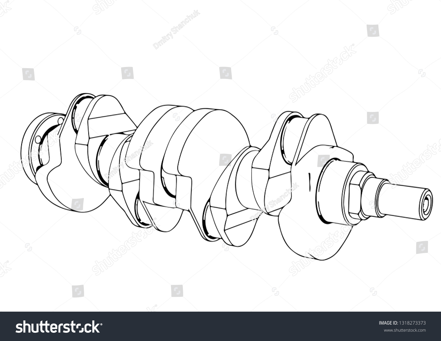 Sketch Crankshaft Vector Stock Vector (Royalty Free) 1318273373 ...