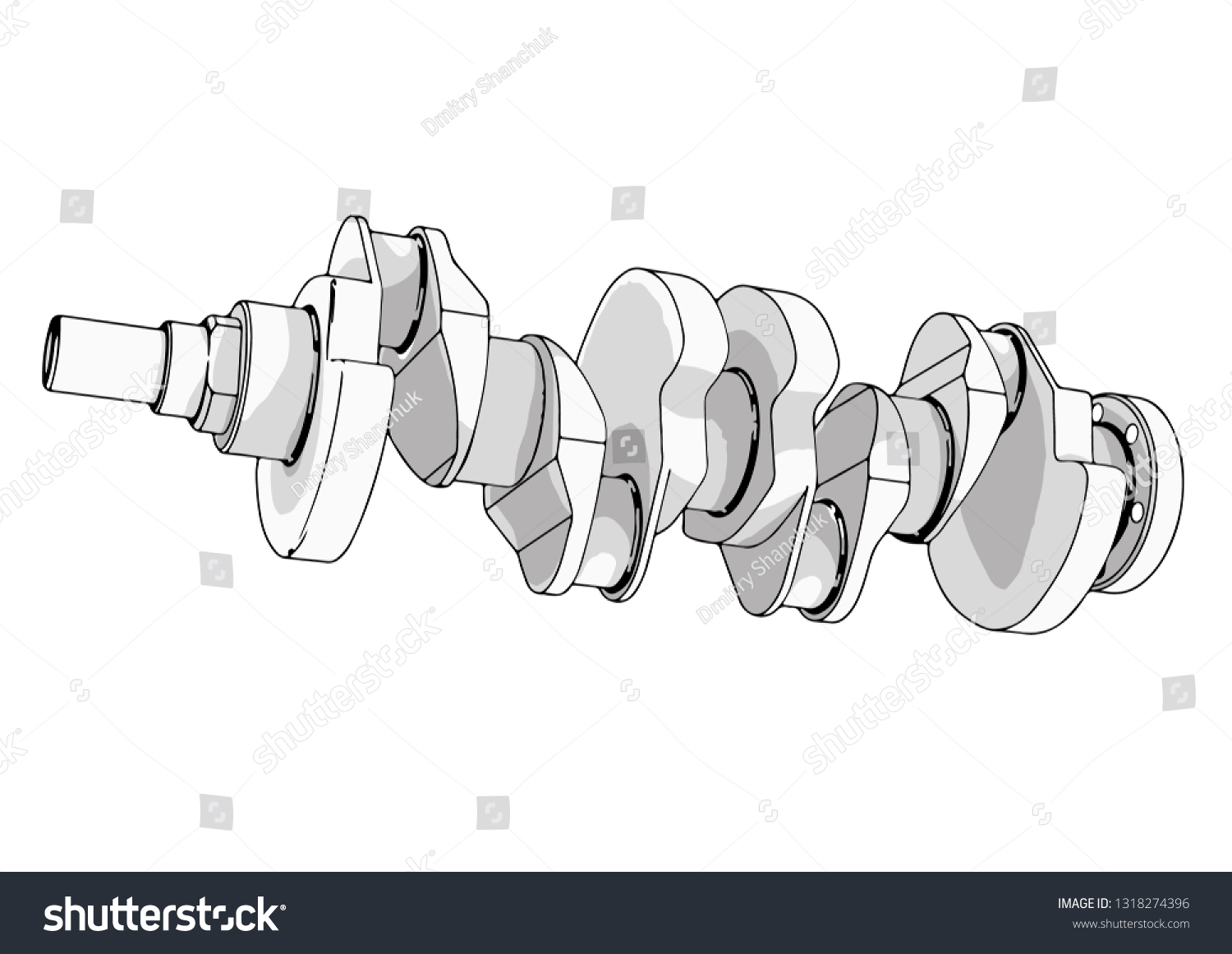 Sketch Crankshaft Vector Stock Vector (Royalty Free) 1318274396 ...