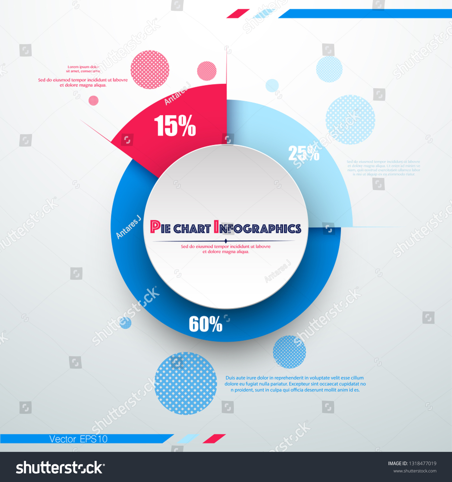 Colorful Pie Chart Template Background Your Stock Vector (Royalty Free ...