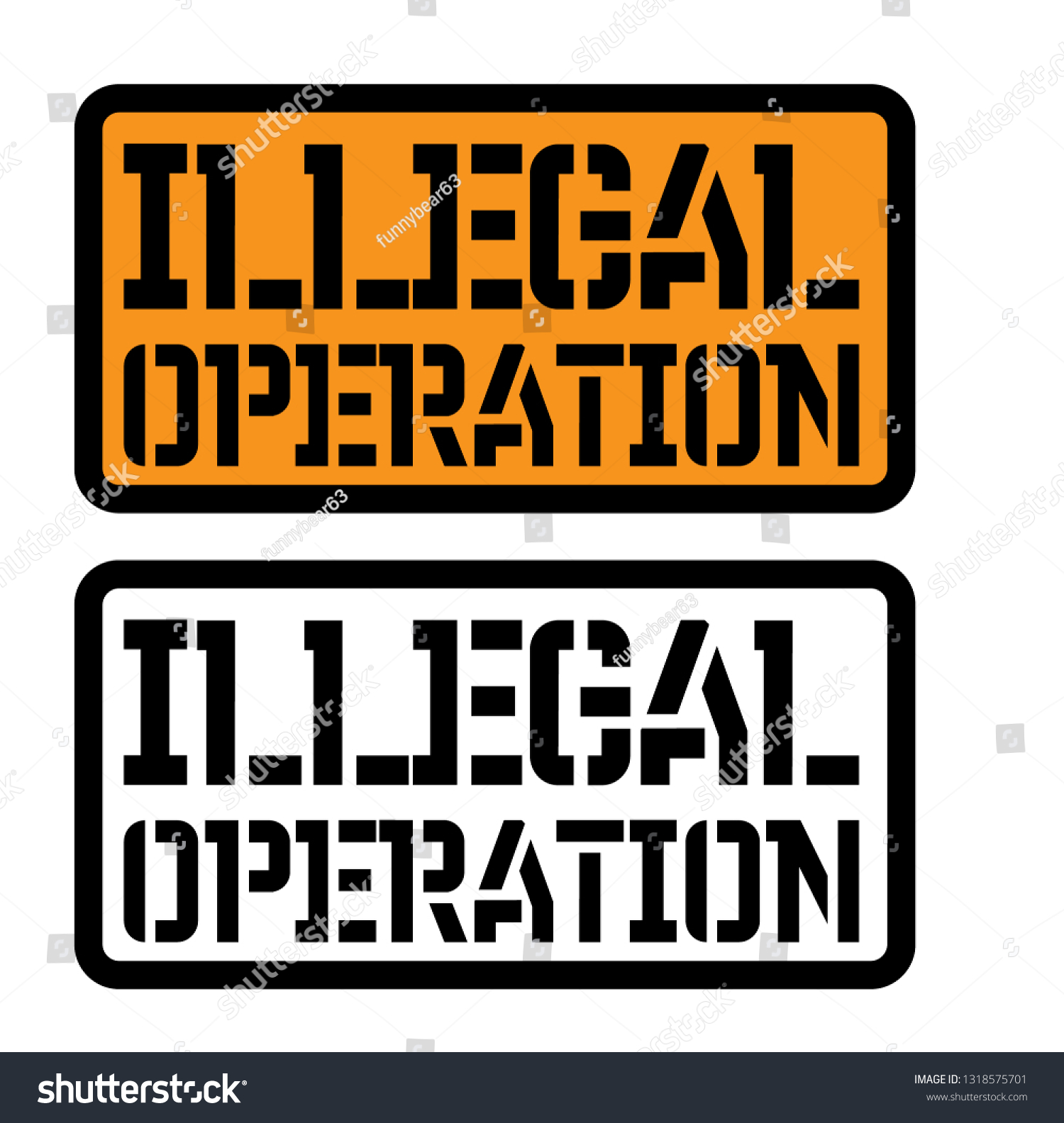 Illegal Operation Stamp On White Background Stock Vector Royalty Free