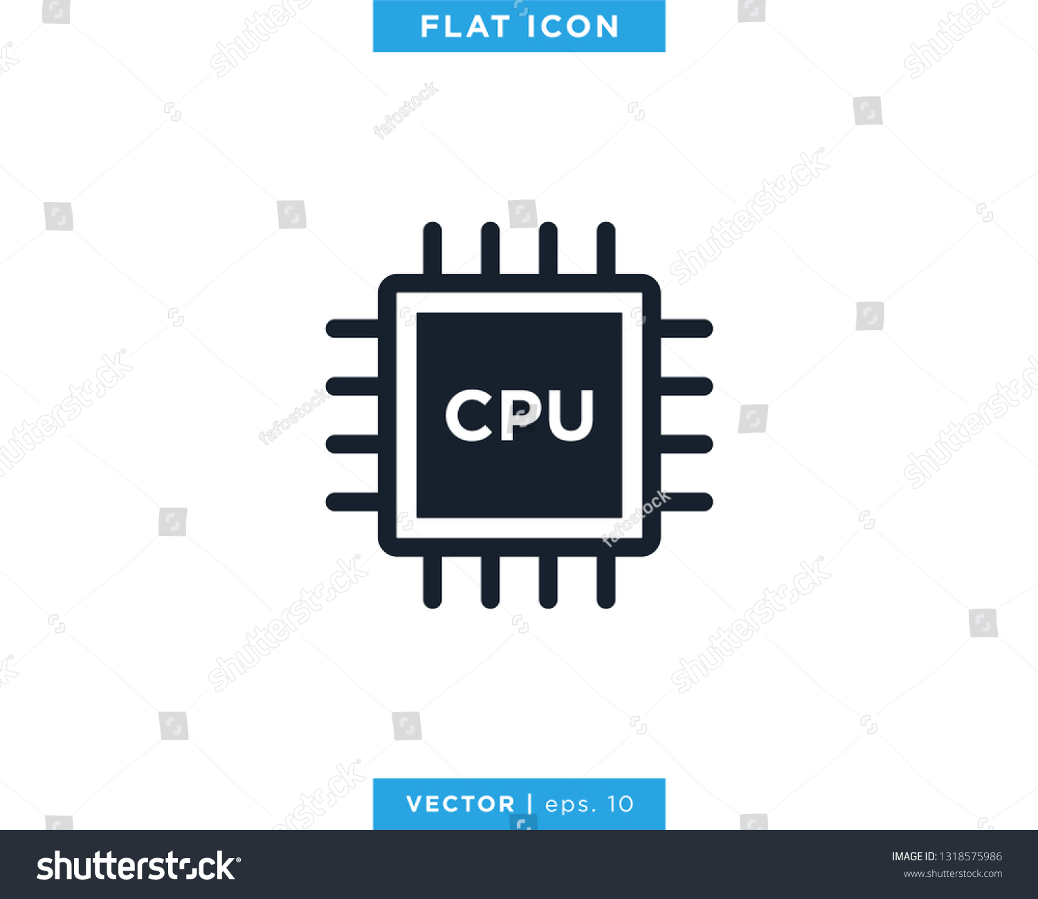 Cpu Central Processing Unit Icon Vector Stock Vector (Royalty Free ...