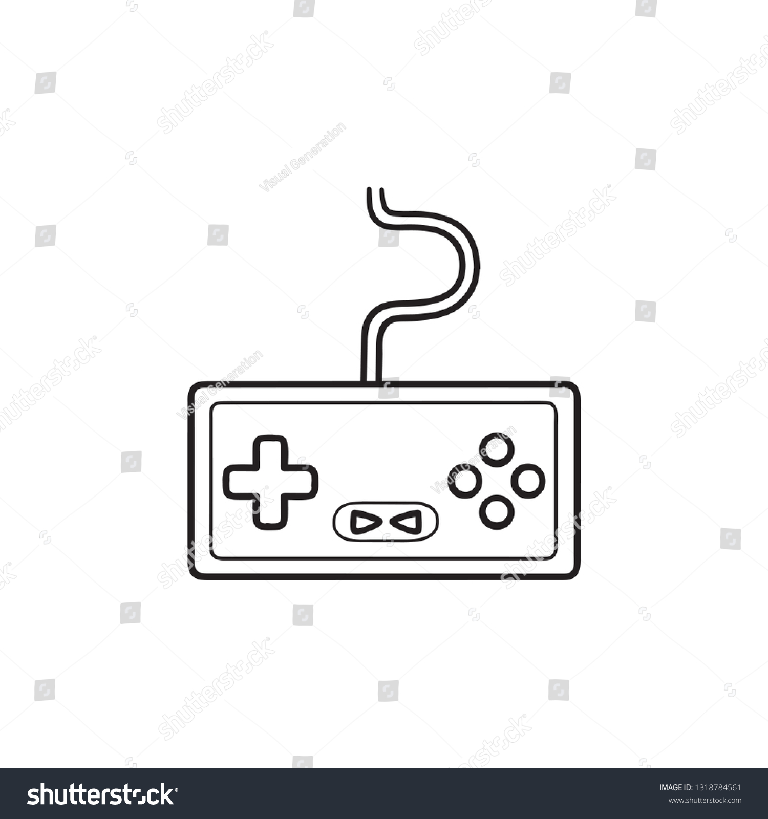 Game Console Hand Drawn Outline Doodle Stock Vector (Royalty Free ...