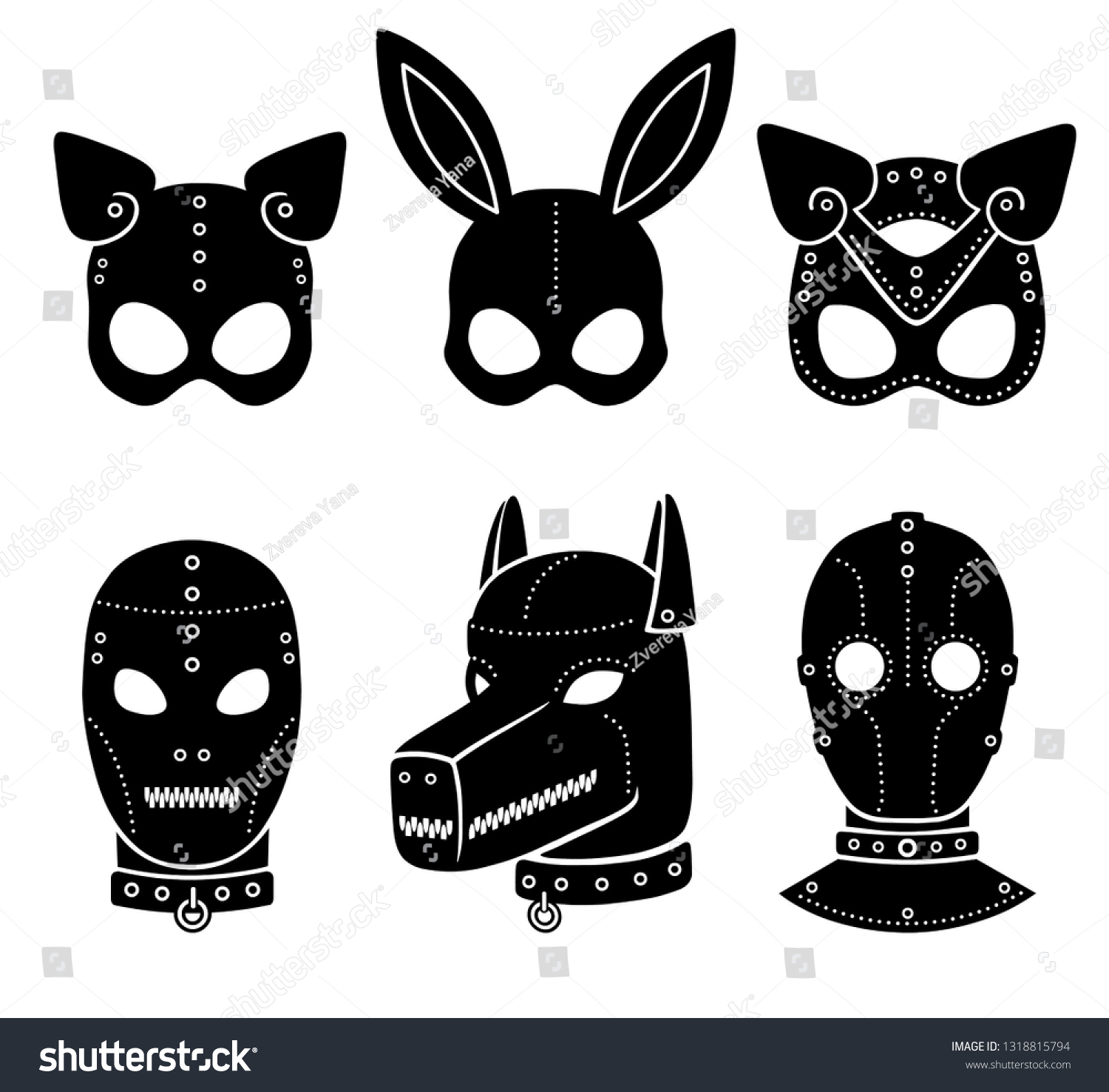 Бдсм маска кролика с фоном