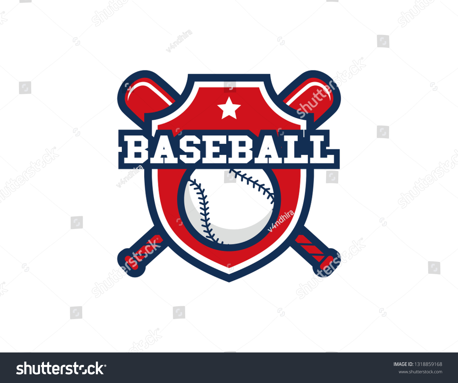 Baseball Logo Template Stock Vector (Royalty Free) 1318859168 ...