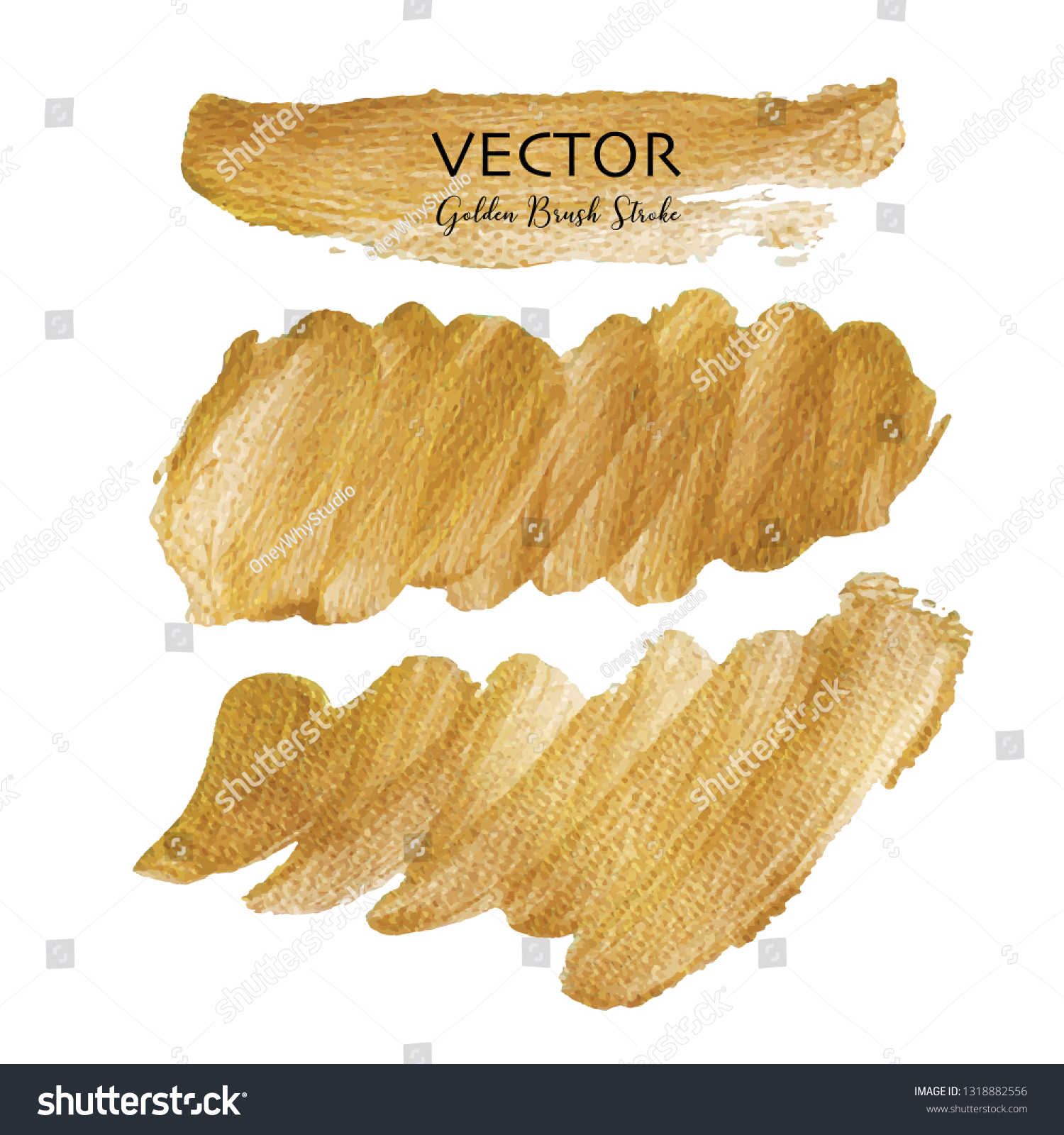 Golden Vector Brush Stroke Gold Texture Stock Vector (Royalty Free ...