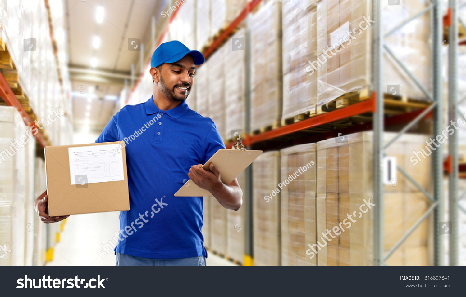 Logistic Business Shipment Concept Happy Indian Stock Photo 1318897841 ...