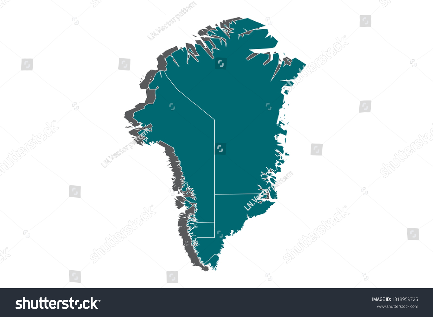 Map Greenland Detailed Vector Map Counties Stock Vector (Royalty Free ...