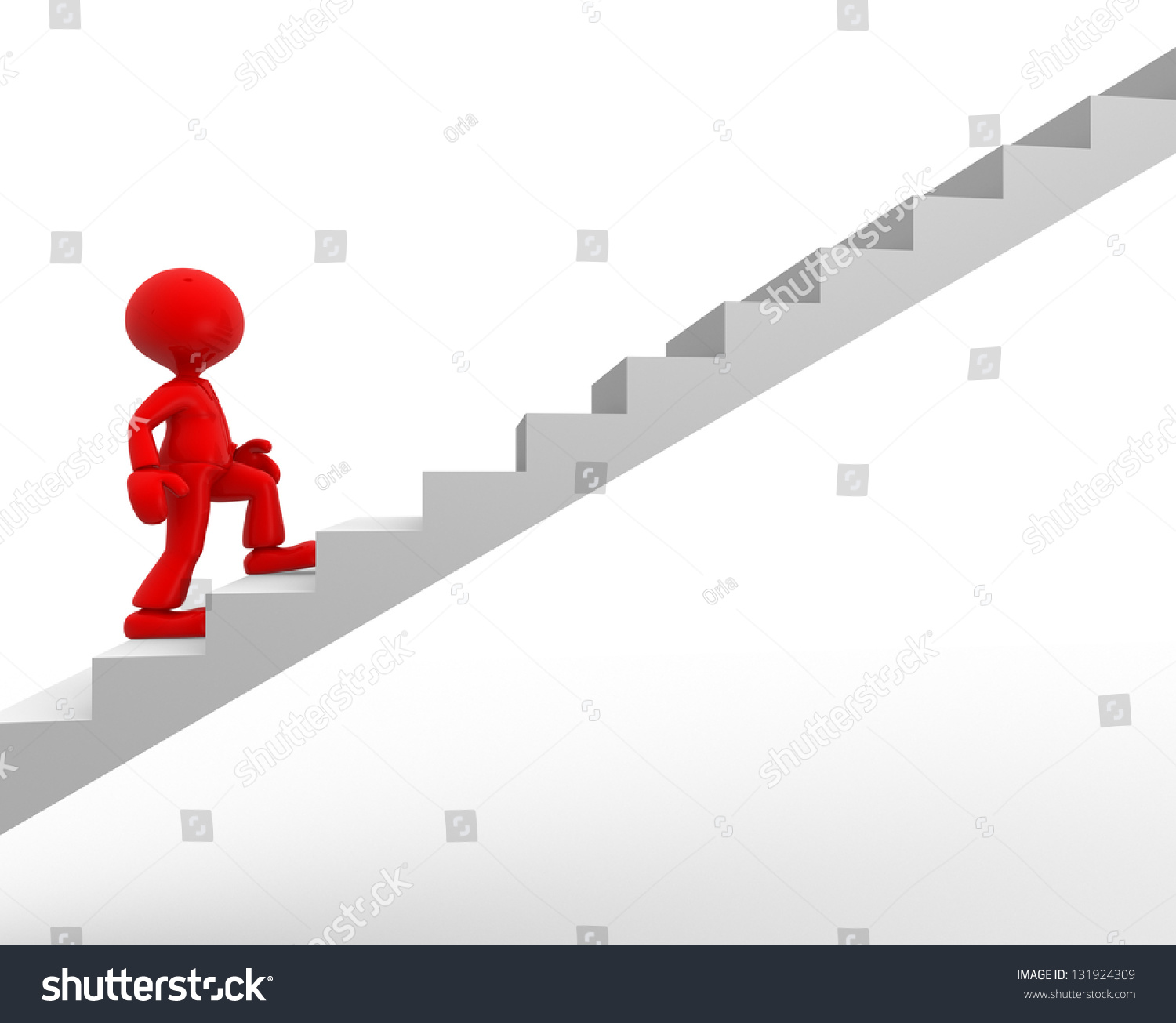 Человечек поднимается по лестнице