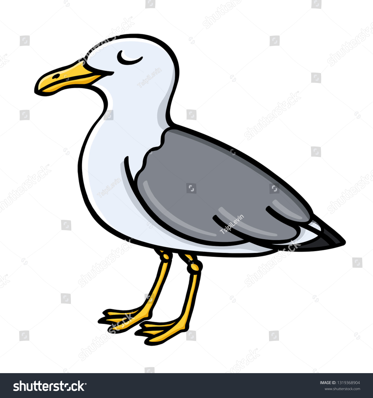 Seagull Illustration On White Background Stock Illustration 1319368904 ...