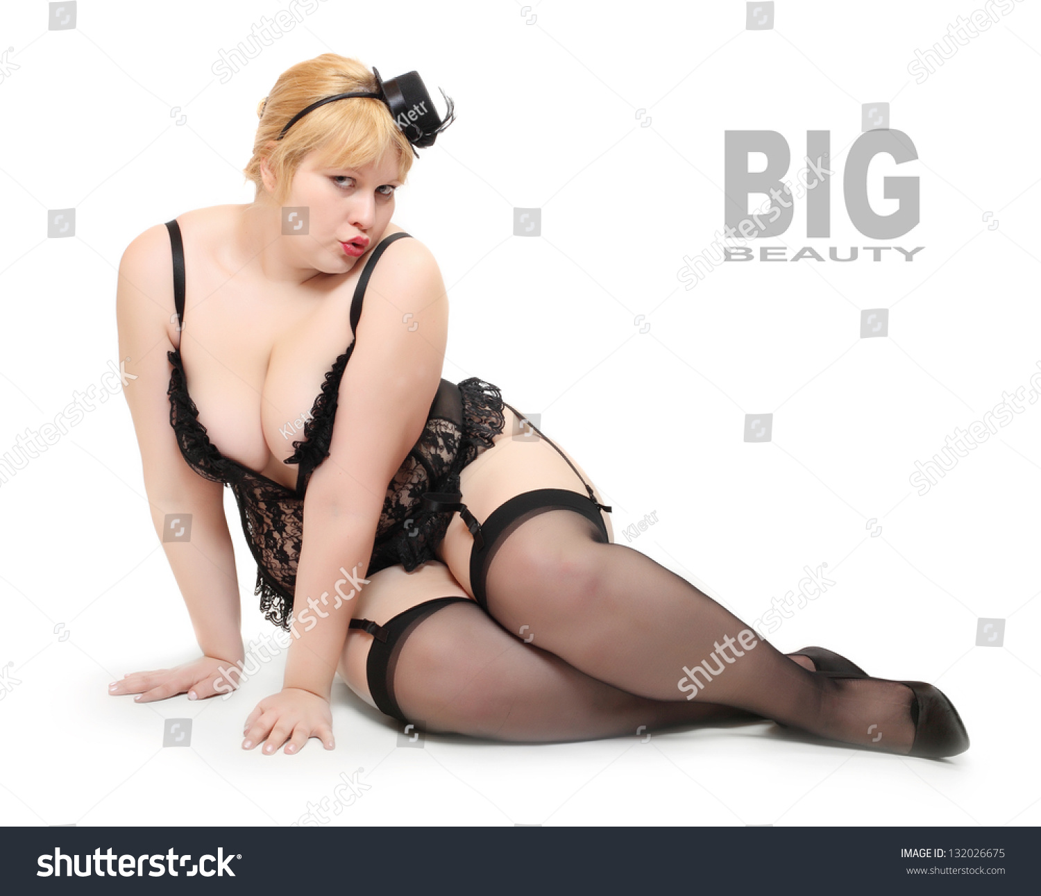 Overweight Woman Dressed Retro Lingerie Picture Stock Photo Shutterstock