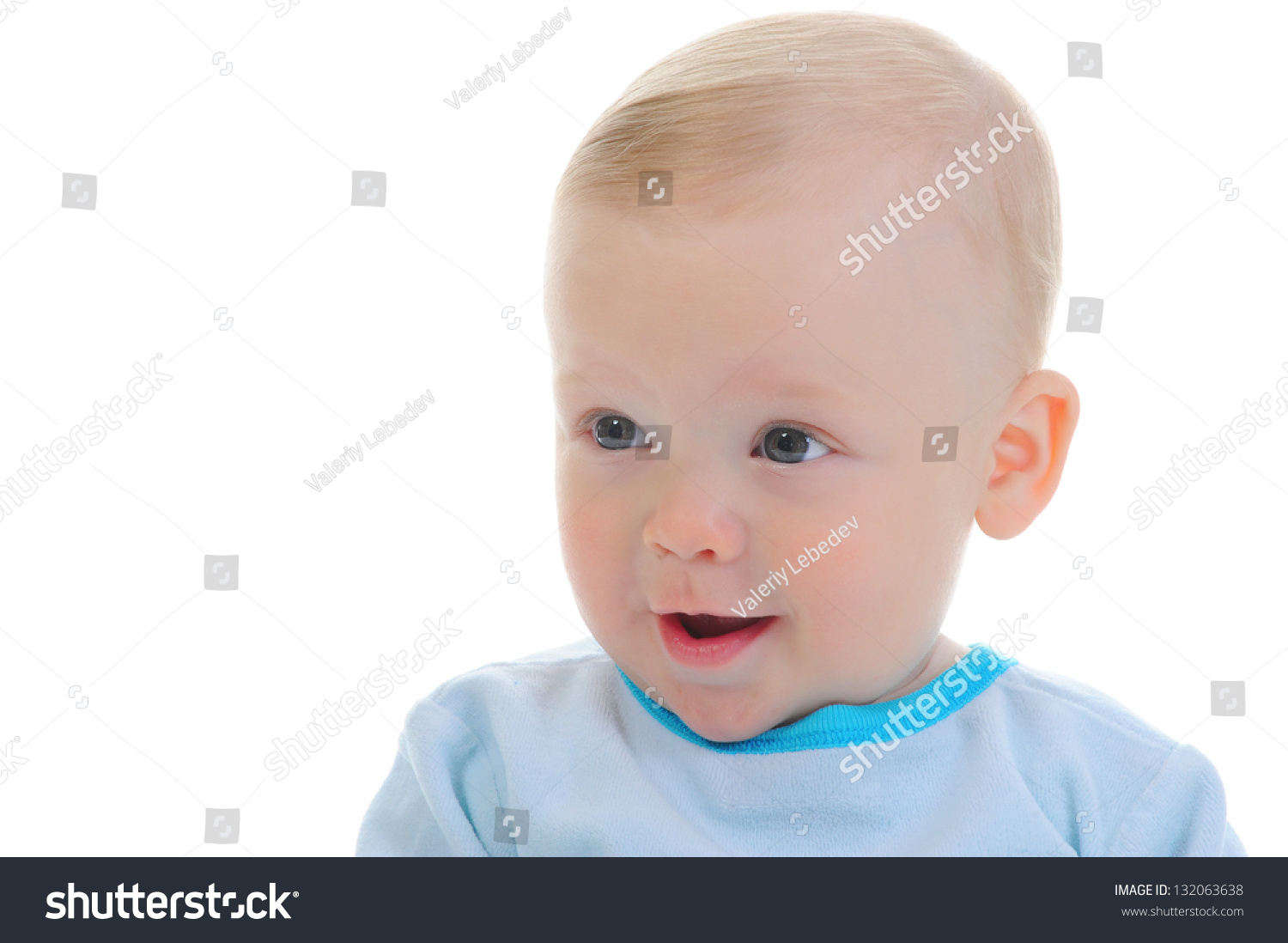 Portrait Happy Blueeyed Child Boy Isolated Stock Photo 132063638 ...