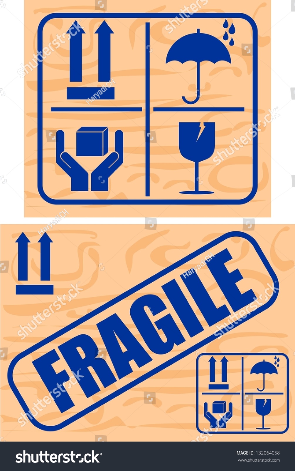 Fragile Glass Stickers Stock Vector Royalty Free 132064058 Shutterstock