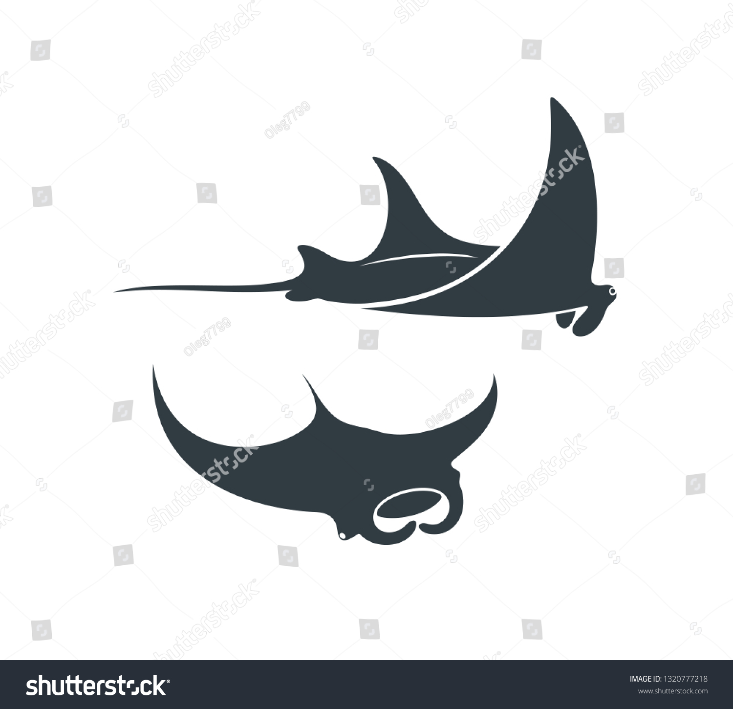 Stingray Logo Isolated Stingray On White Stock Vector (Royalty Free ...