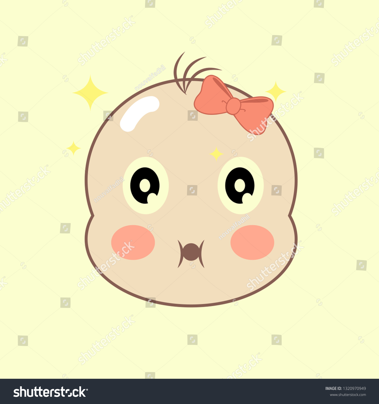 Baby Face Amaze Expression Flat Vector Stock Vector (Royalty Free ...