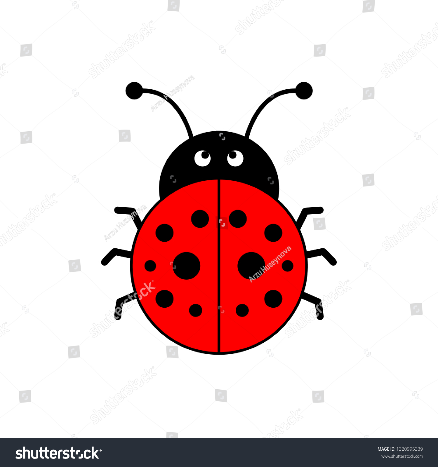 Cute Ladybug Vector Illustration Flat Style Stock Vector (Royalty Free ...