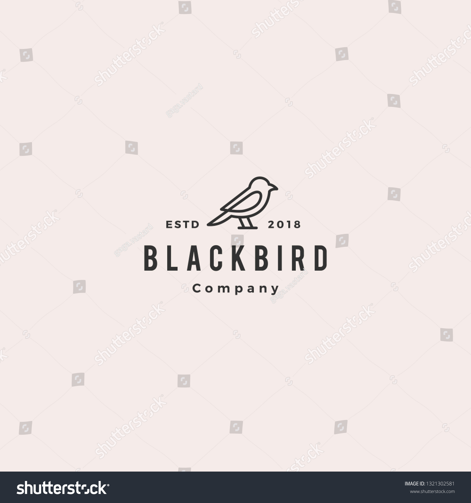 Bird Logo Hipster Vintage Retro Vector Stock Vector (royalty Free 