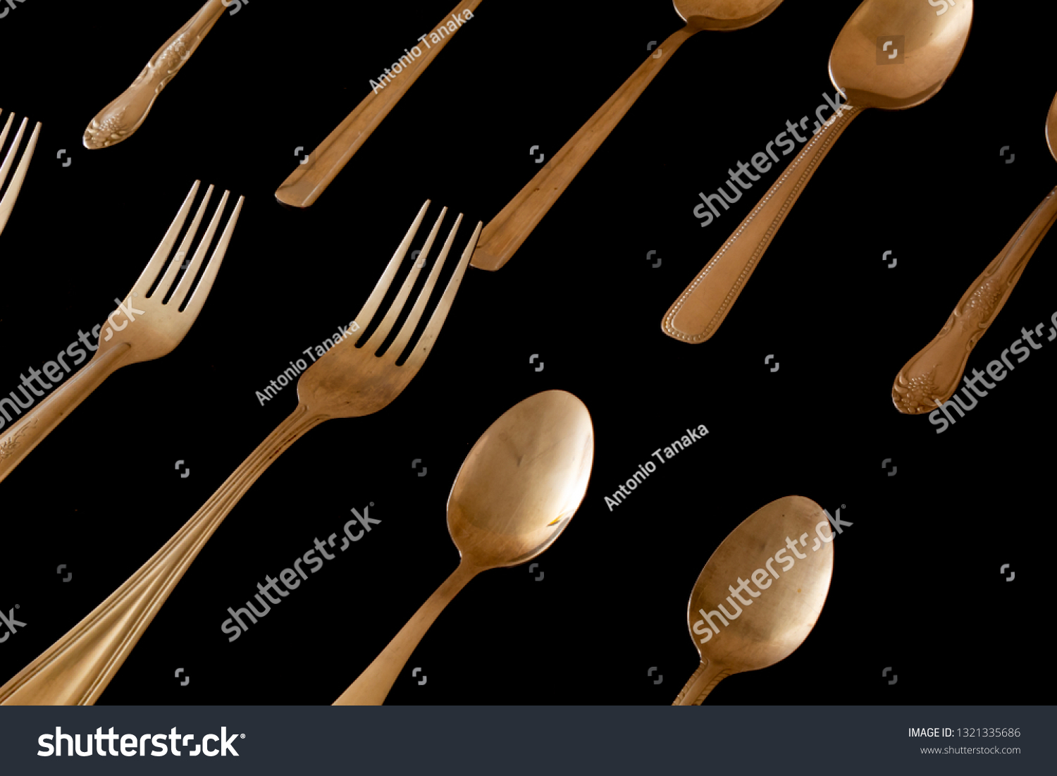 Silverware Wallpaper Black Background Stock Photo 1321335686 | Shutterstock