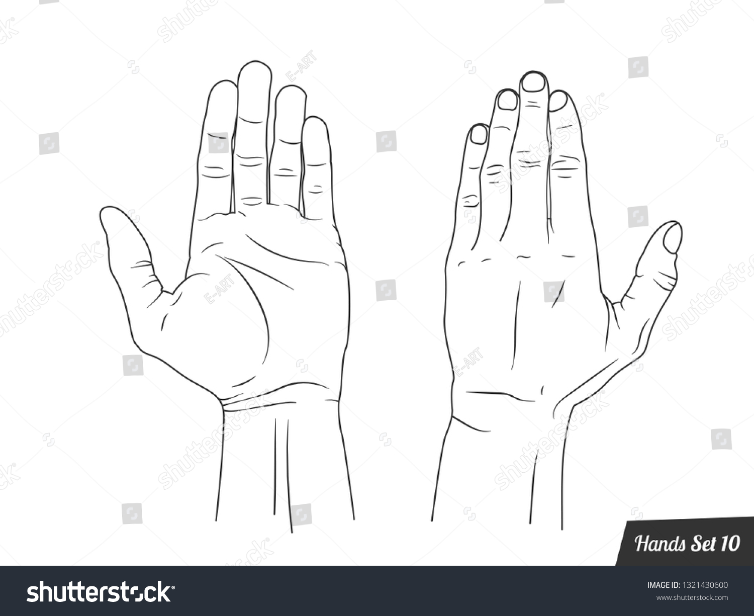 Isolated Hand Drawen Hands On White Stock Vector (Royalty Free ...