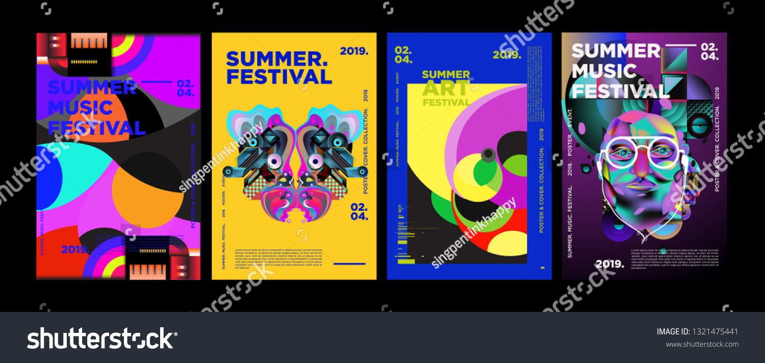 Summer Colorful Art Music Festival Poster Stock Vector (Royalty Free ...