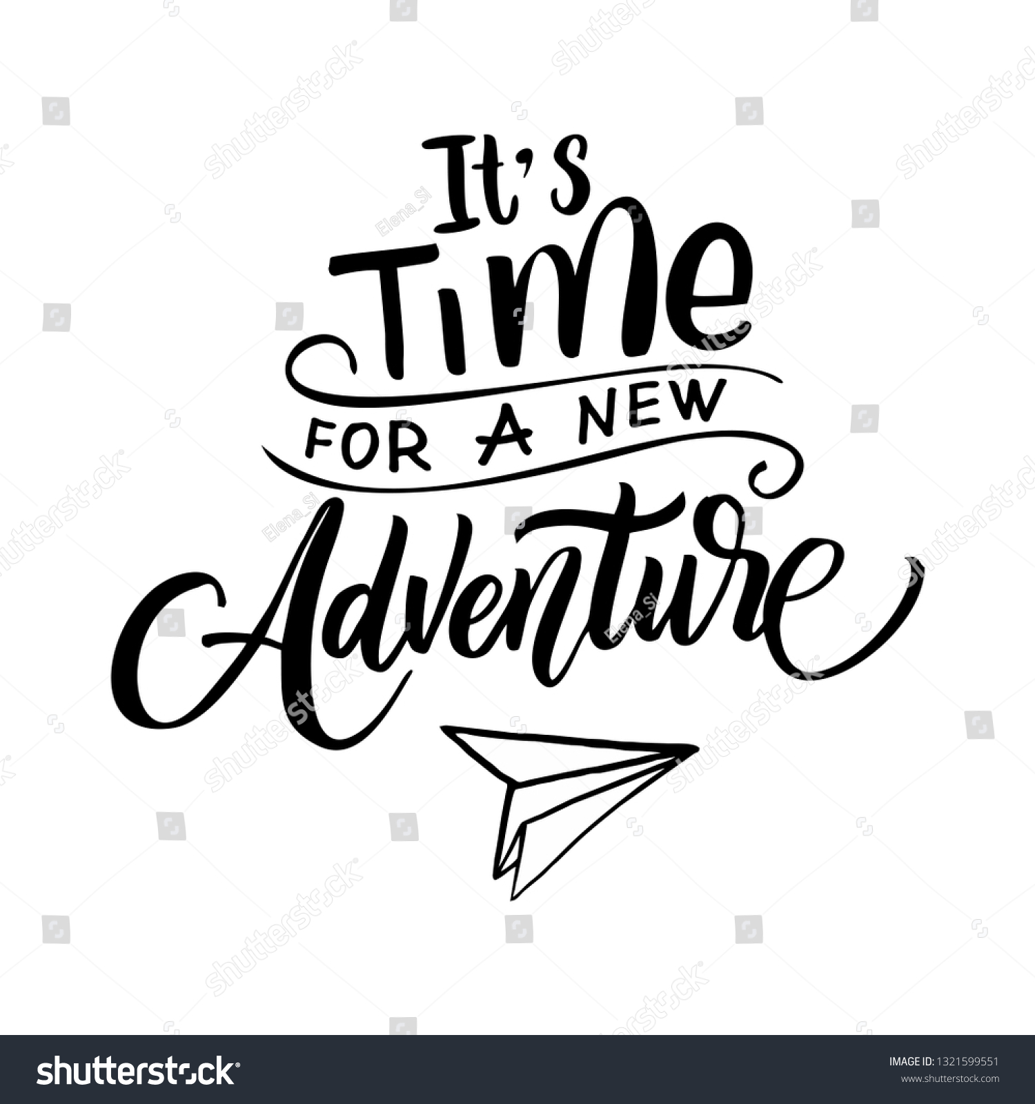 Time New Adventure Lettering Inspiring Typography Stock Vector (Royalty ...