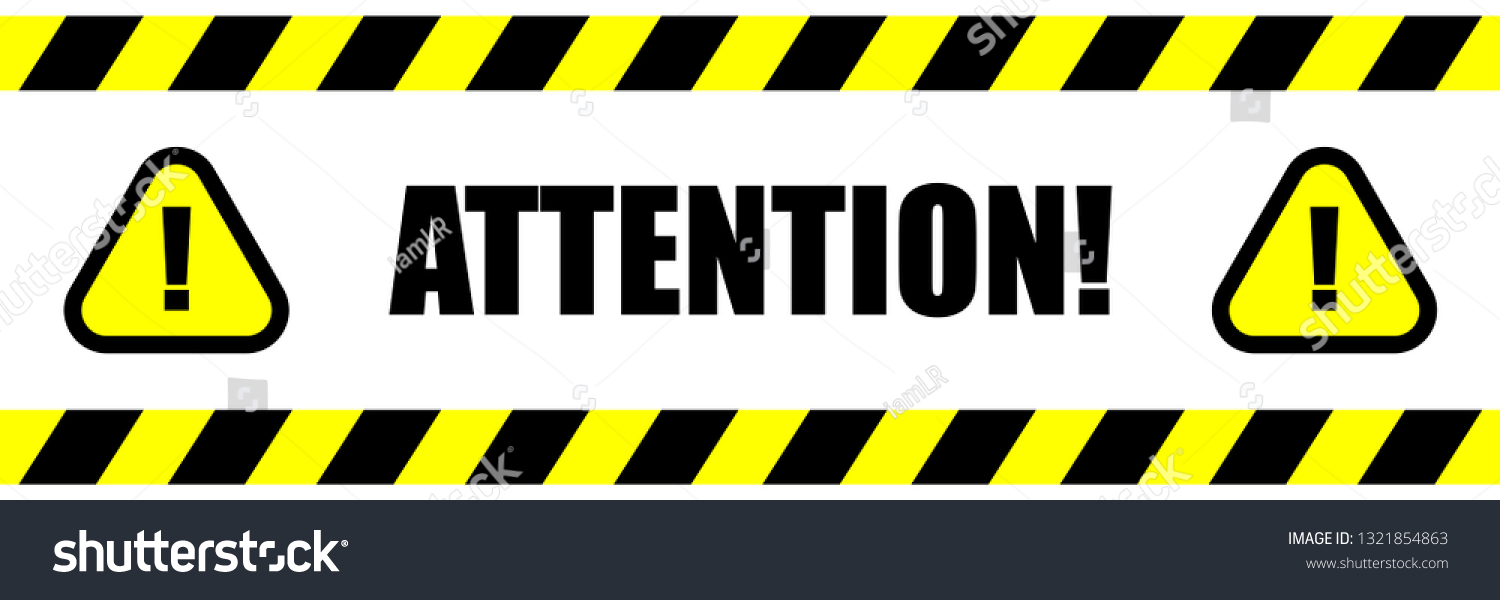 Attention Triangle Sign Text Between Black Stock Vector (Royalty Free ...