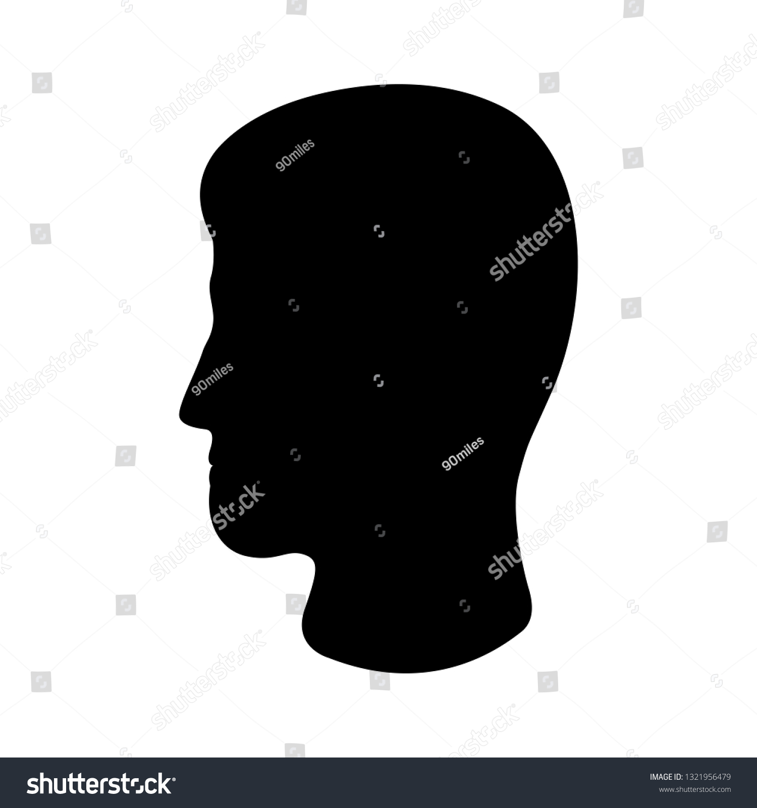 Mans Head Icon Silhouette Male Profile Stock Vector (Royalty Free ...