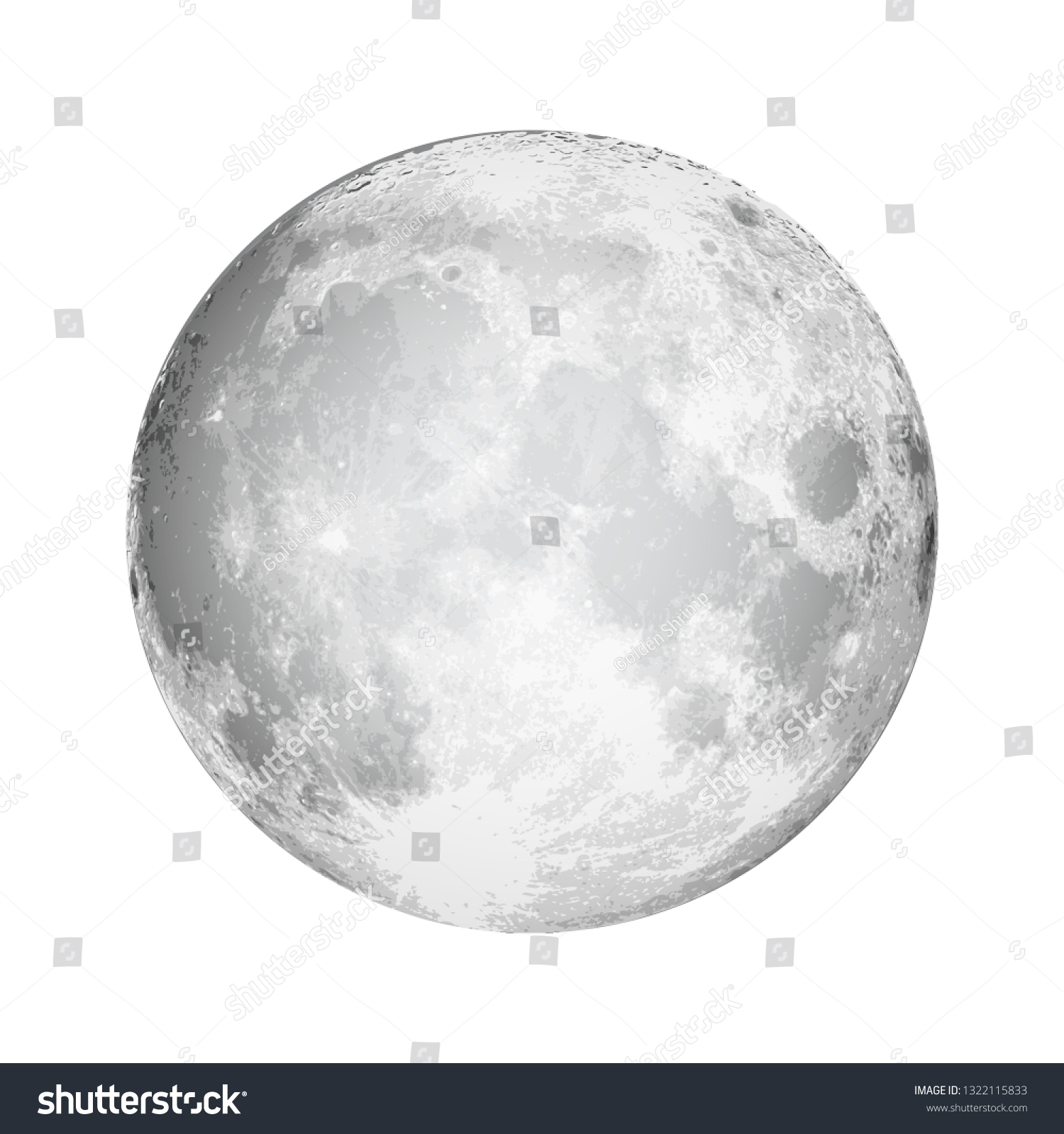 Realistic Full Moon Astrology Astronomy Planet Stock Vector (Royalty ...