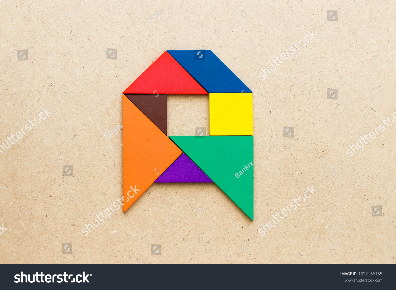 Tangram Puzzle Alphabet Letter Shape On Stock Photo 1322166155 ...