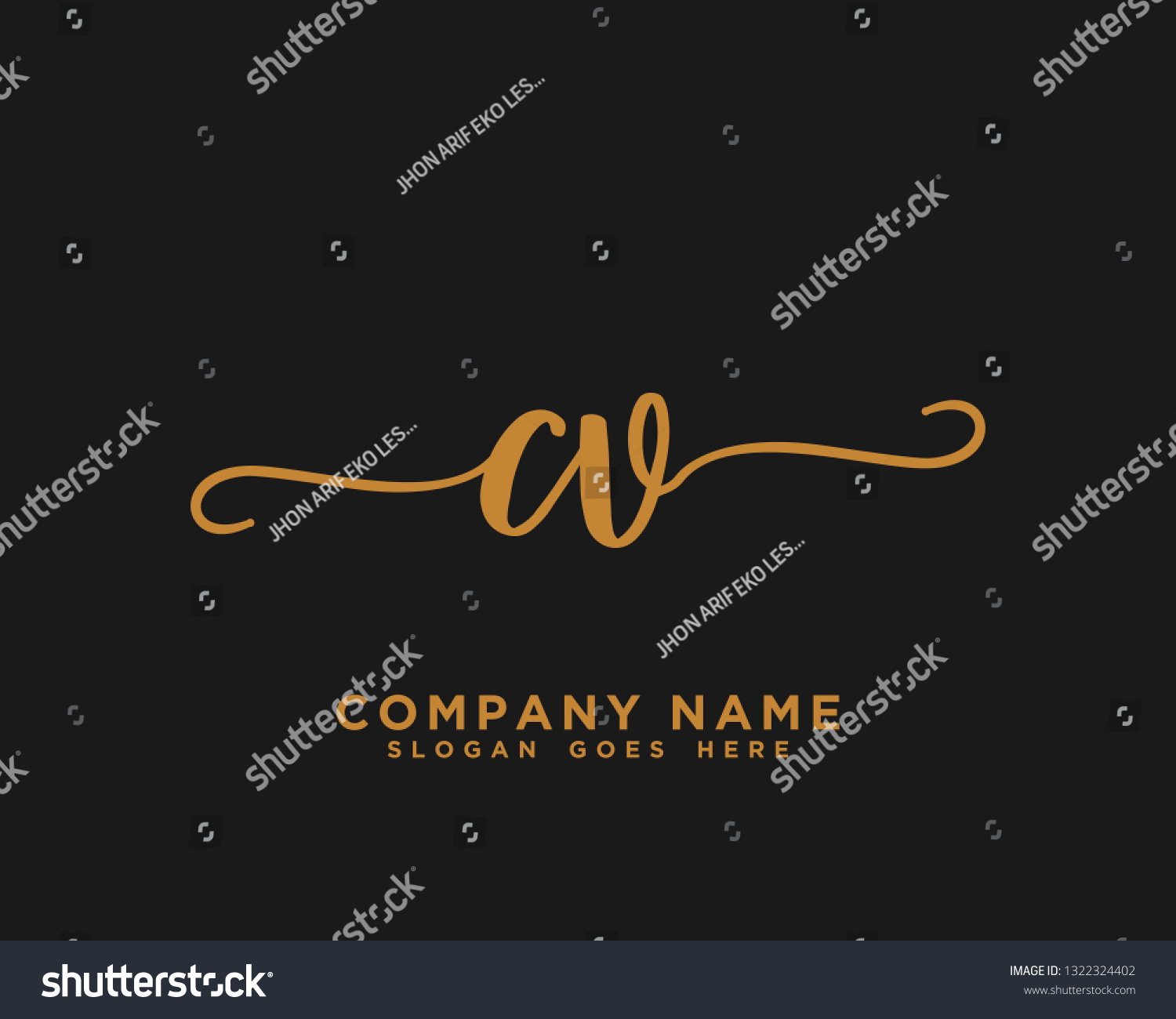 Cv Initial Handwriting Logo Vector Stock Vector (Royalty Free ...