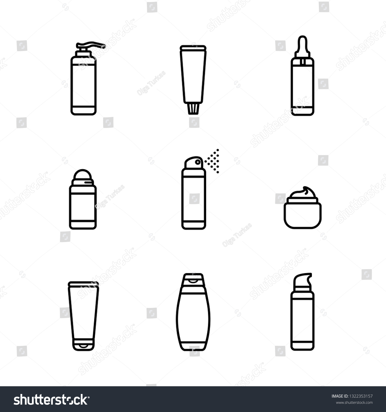 Vector Set Icons Rollon Deodorant Tooth Stock Vector (Royalty Free ...