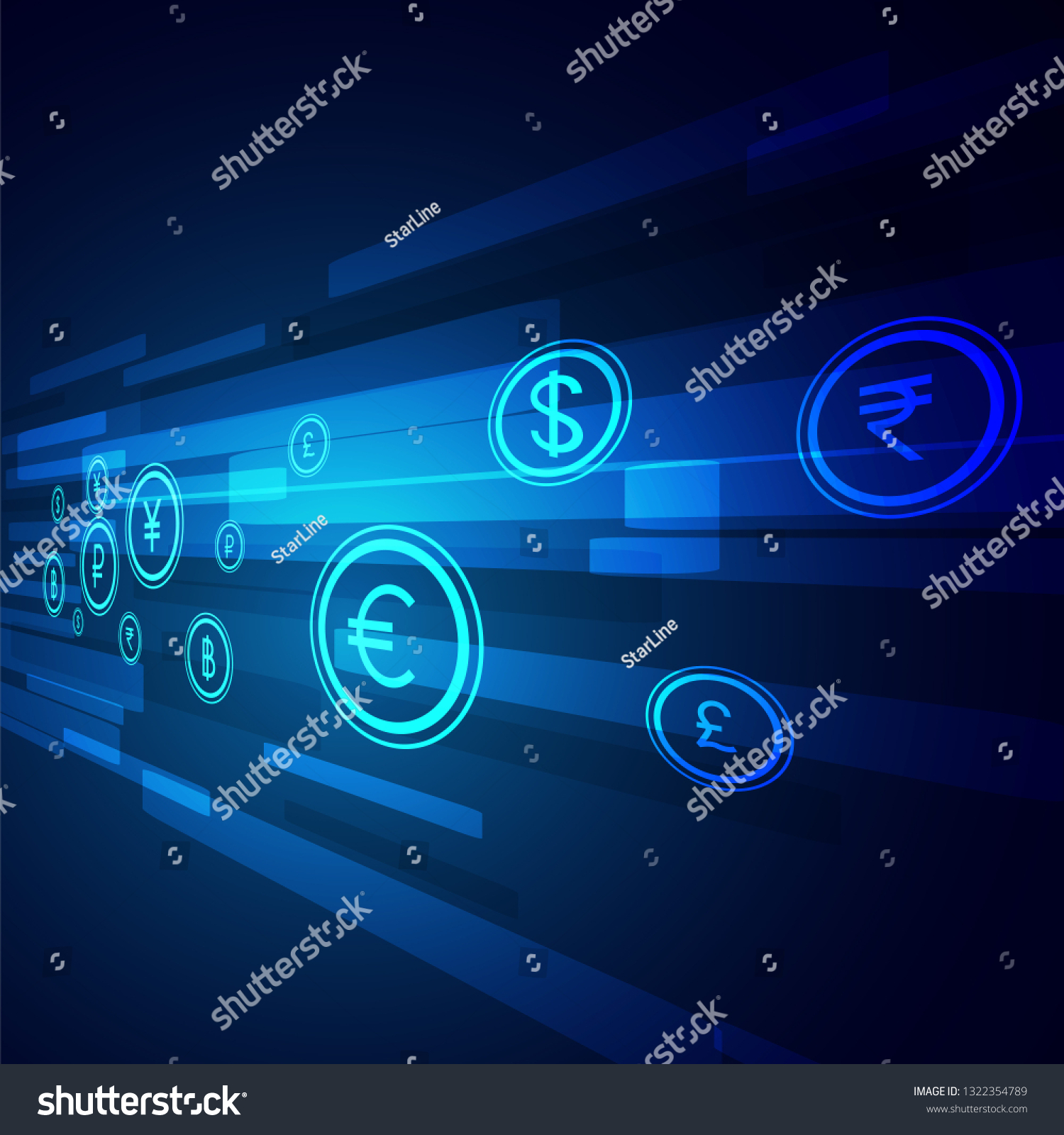 Digital Money Transfer Technology Background Stock Vector (Royalty Free ...