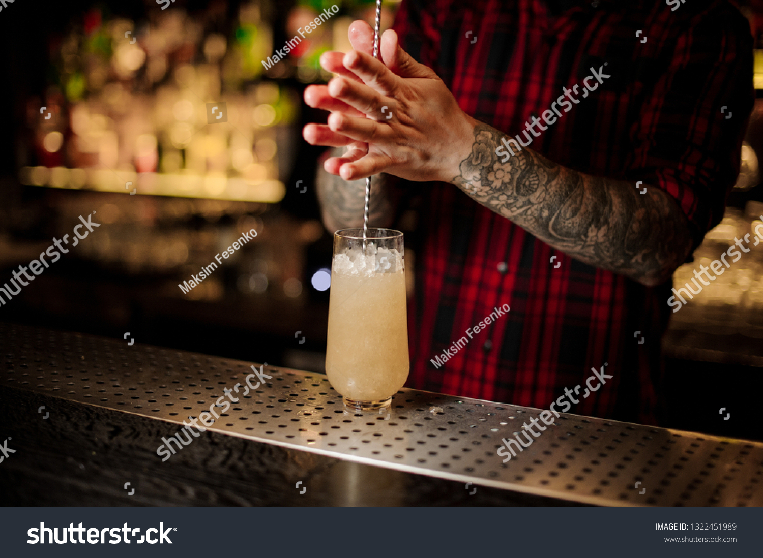 Stirring a cocktail with hard dick