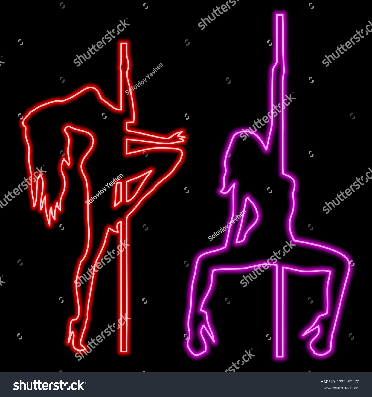 Neon Sign Bright Women Women Girls Stock Vector (Royalty Free ...