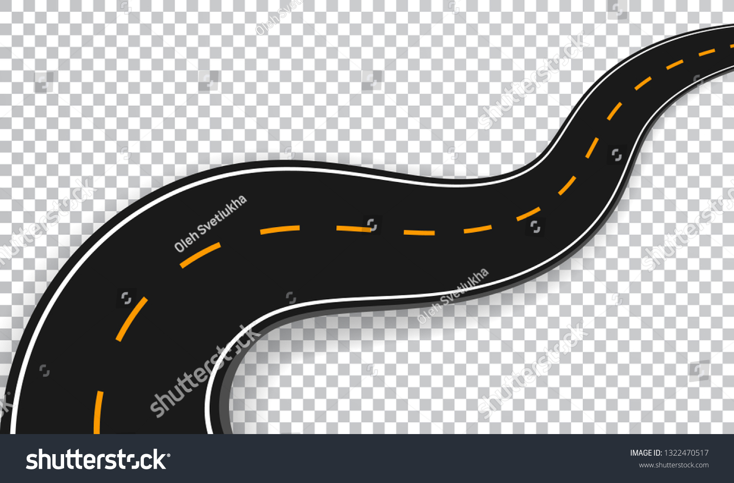 Winding Road Isolated Transparent Special Effect Stock Illustration ...