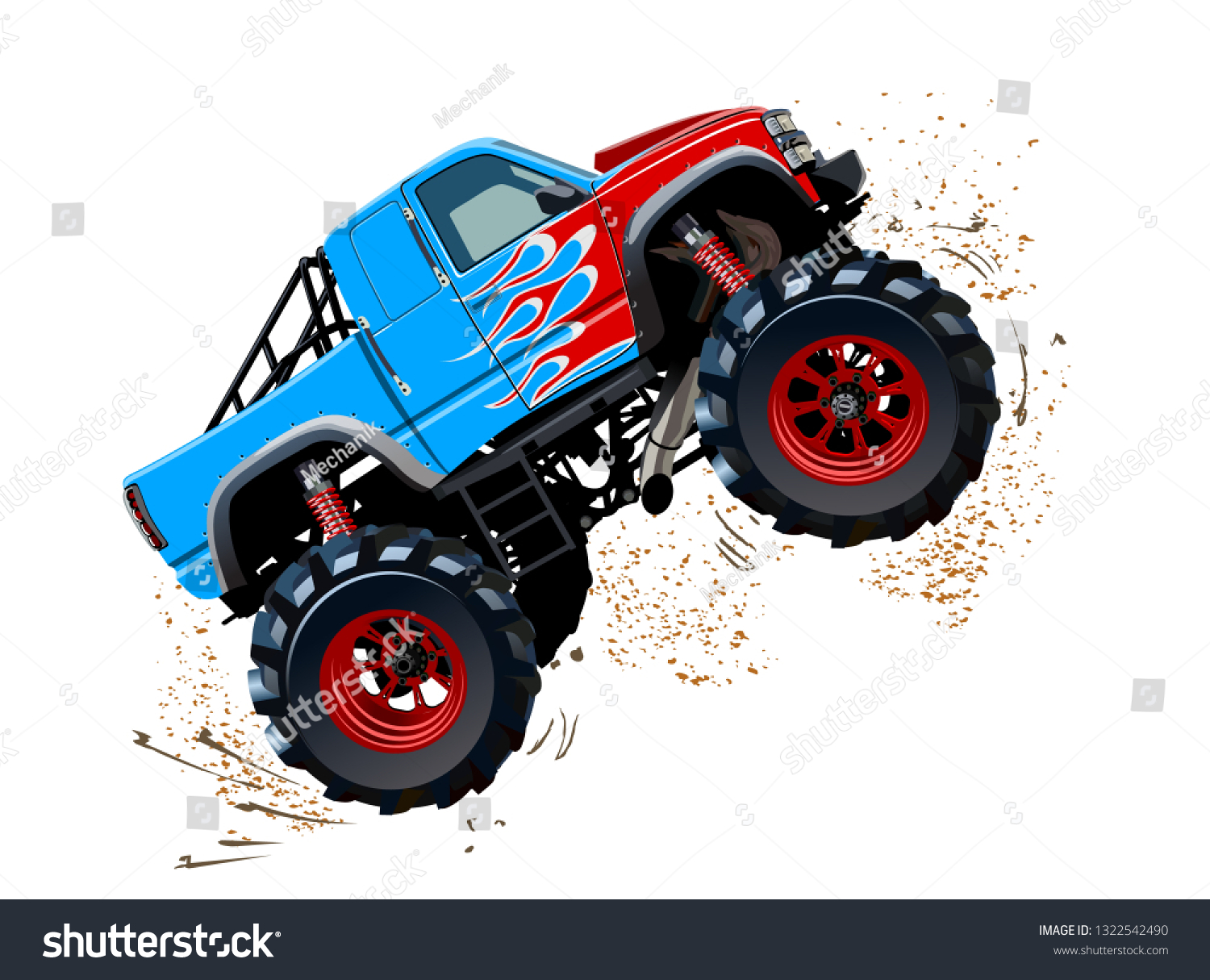 Cartoon Monster Truck Available Eps10 Separated Stock Vector (Royalty ...