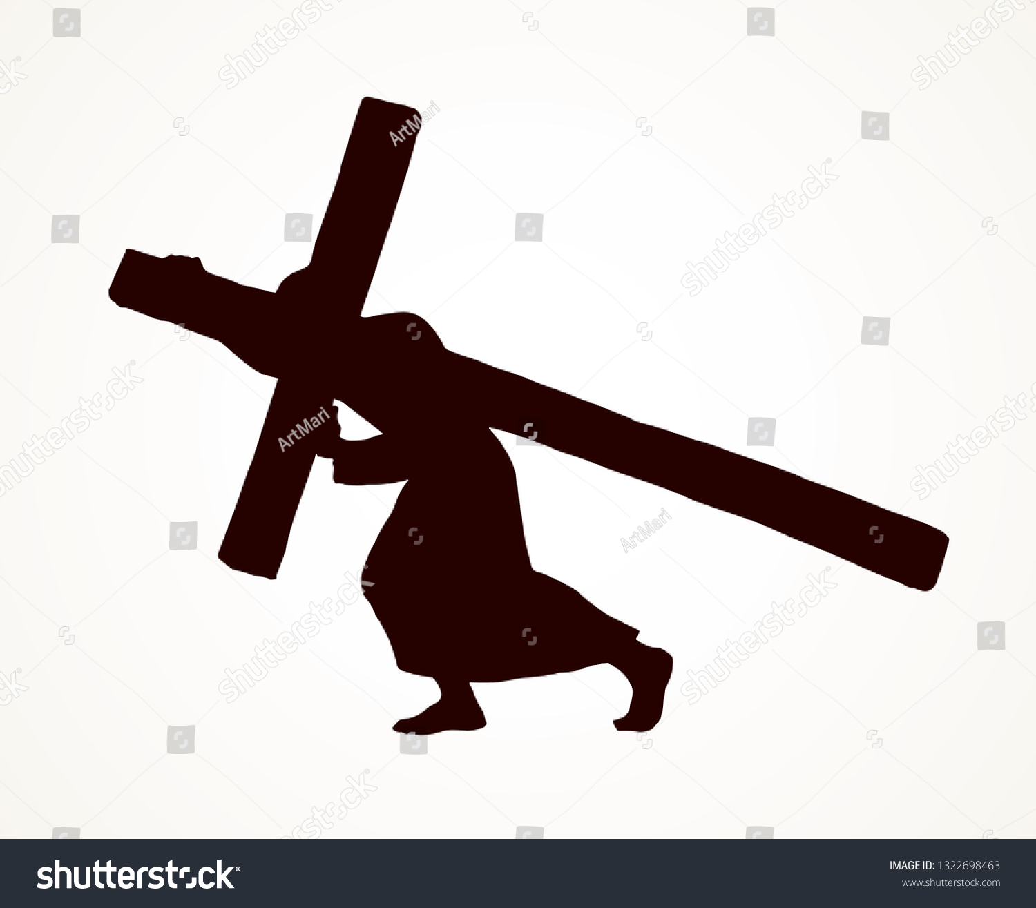 Antique Biblical Lord Savior Crucif Suffer Stock Vector (Royalty Free ...