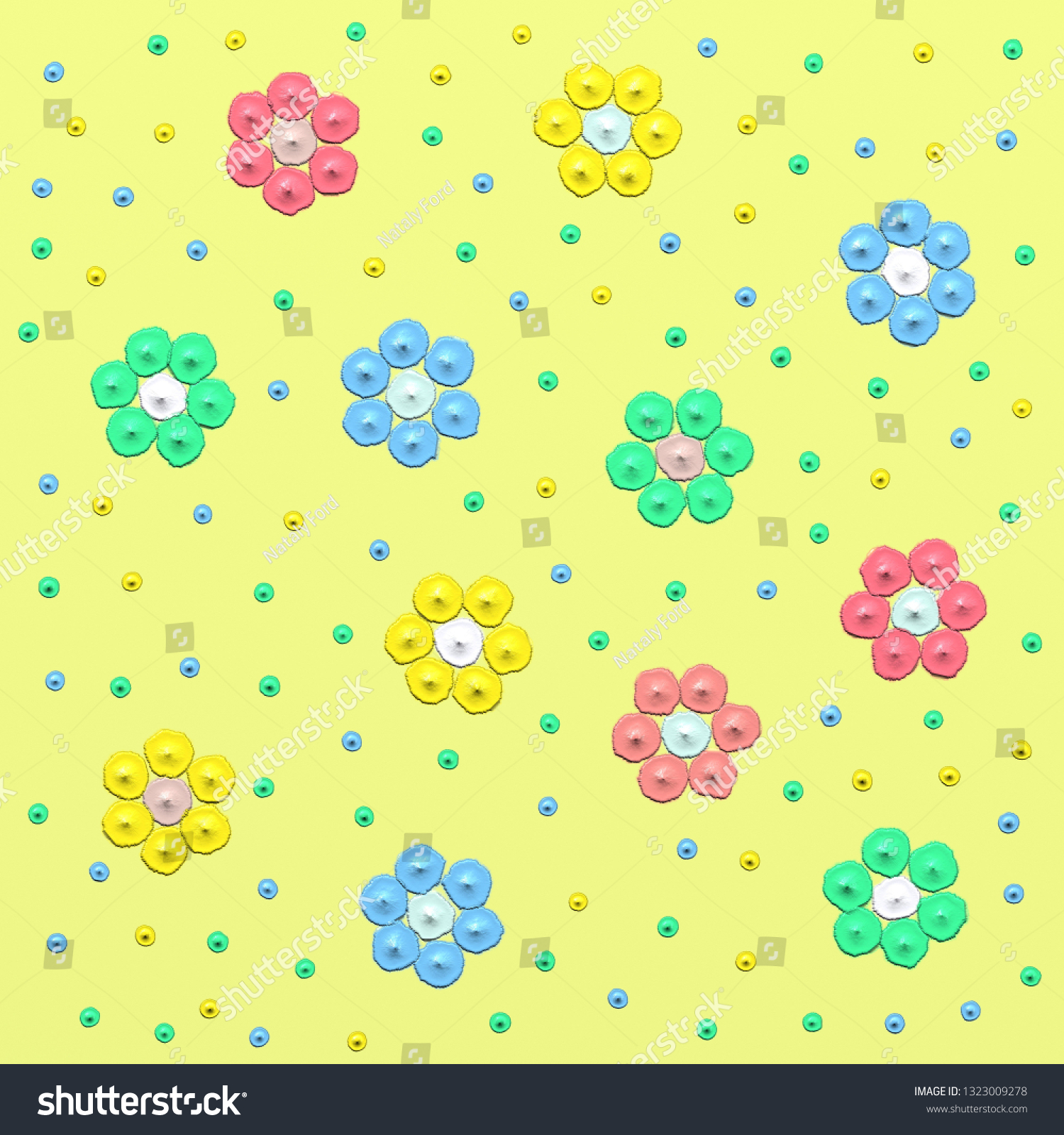 Flower Background Wallpaper Childrens Illustration Imitation Stock