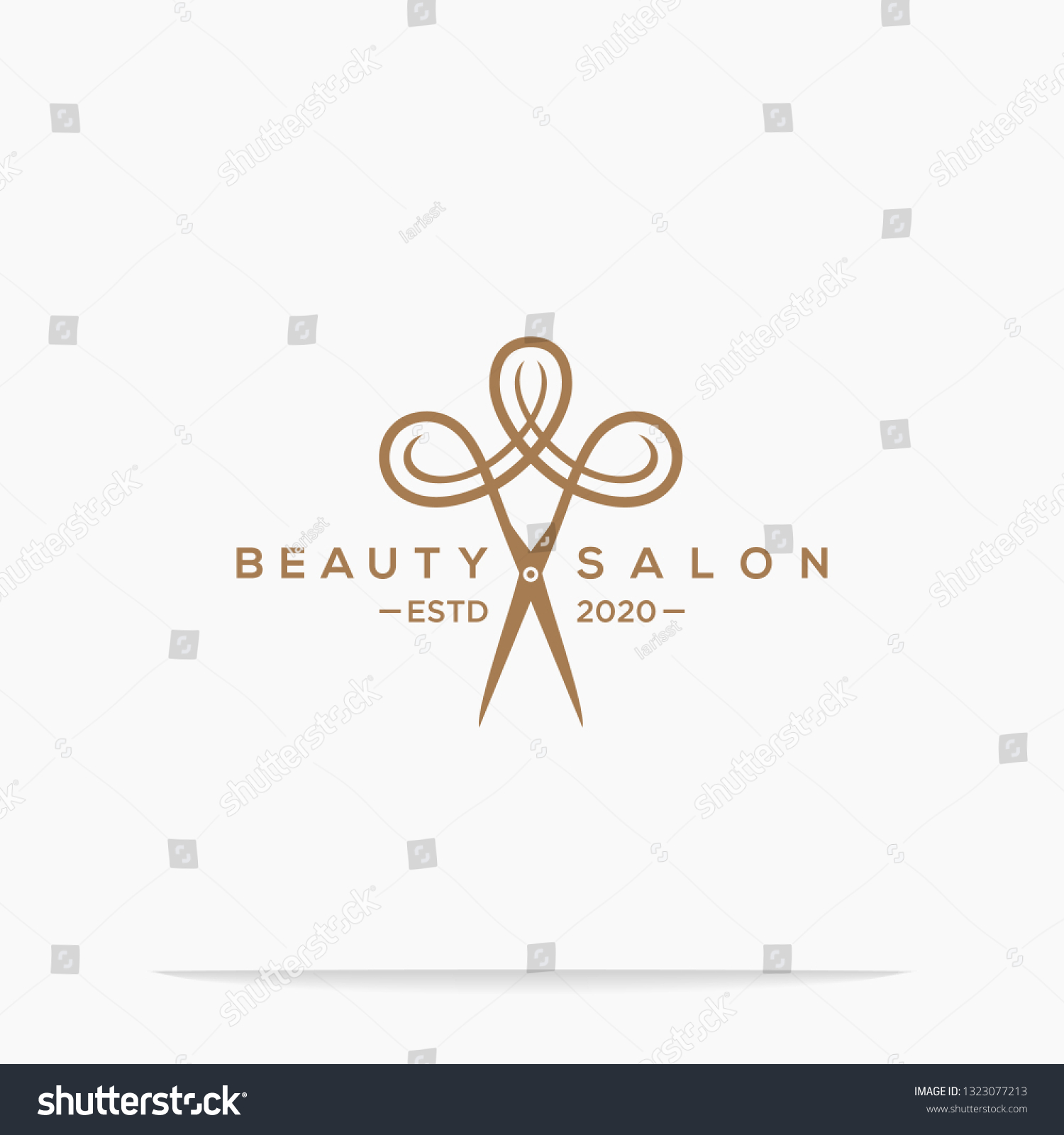 Haircut Salon Logo Scissor Vector Illustration Stock Vector (Royalty ...