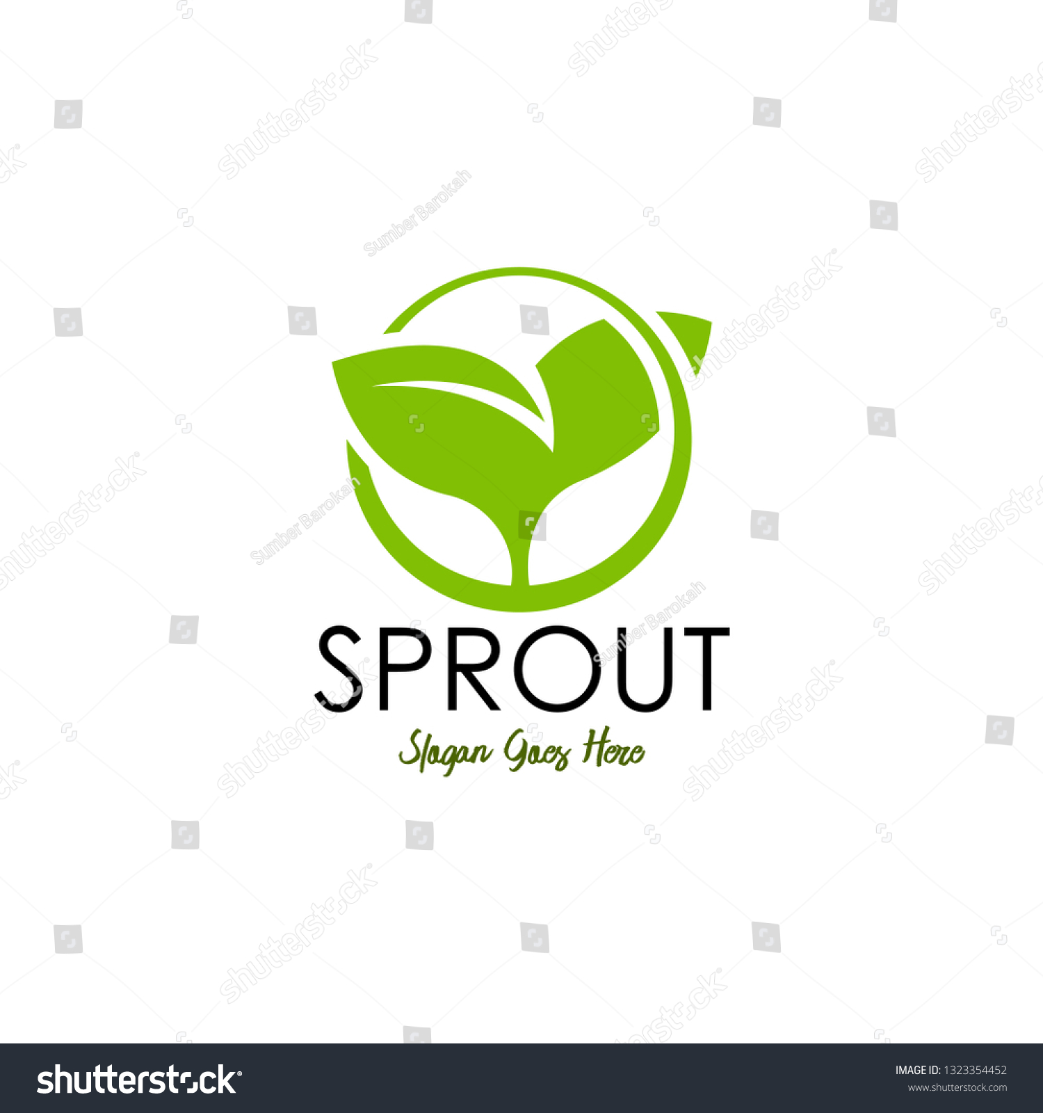 Sprouts Logo Vector Organic Logo Template Stock Vector Royalty Free 1323354452 Shutterstock