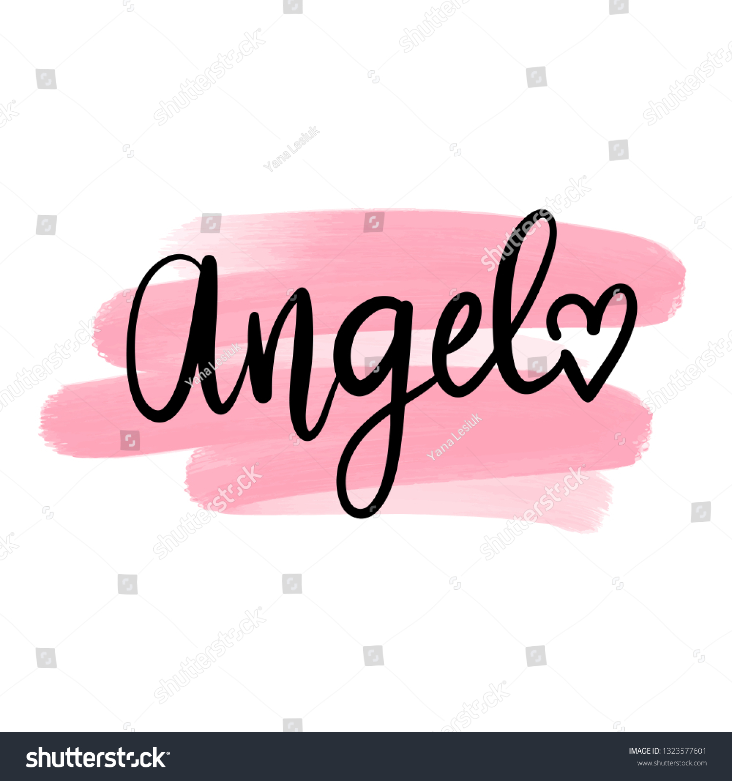 Angel Vector Hand Drawn Lettering Phrase Stock Vector Royalty Free 1323577601 Shutterstock 