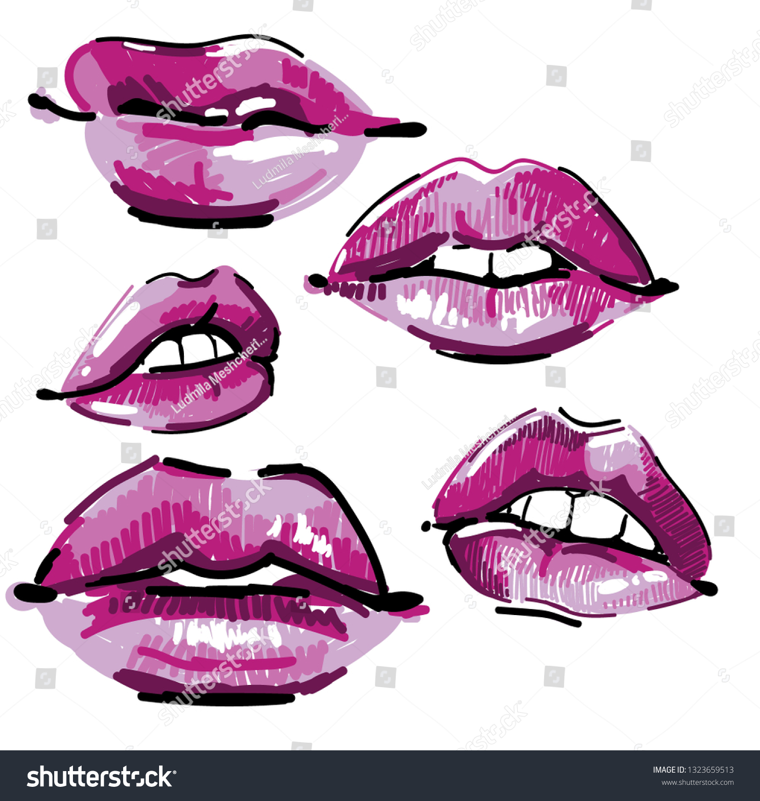 female lips sketch