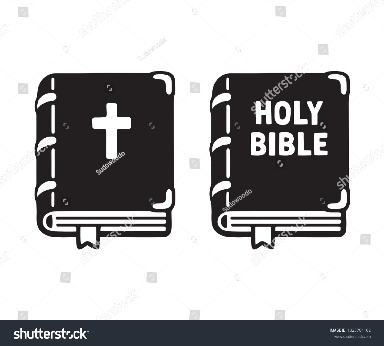 Cartoon Bible Black White Drawing Christian Stock Vector (Royalty Free ...